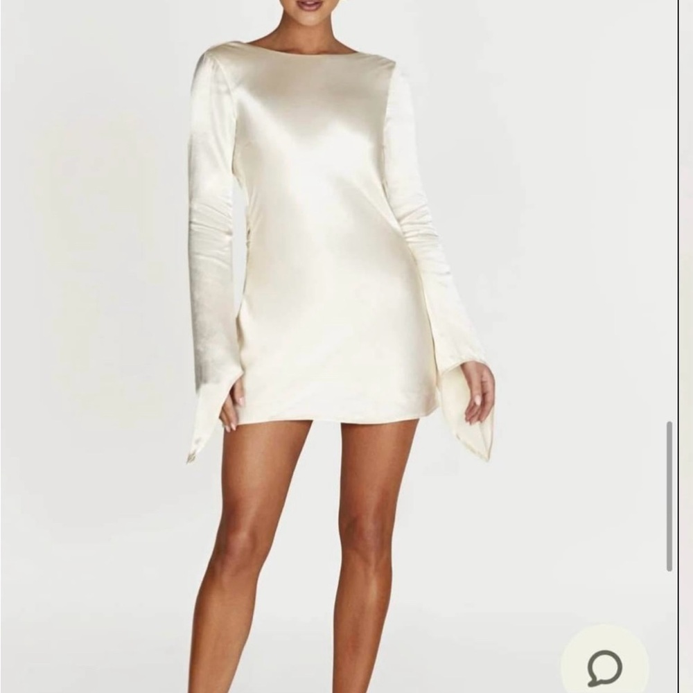 Meshki Cream Satin Dress